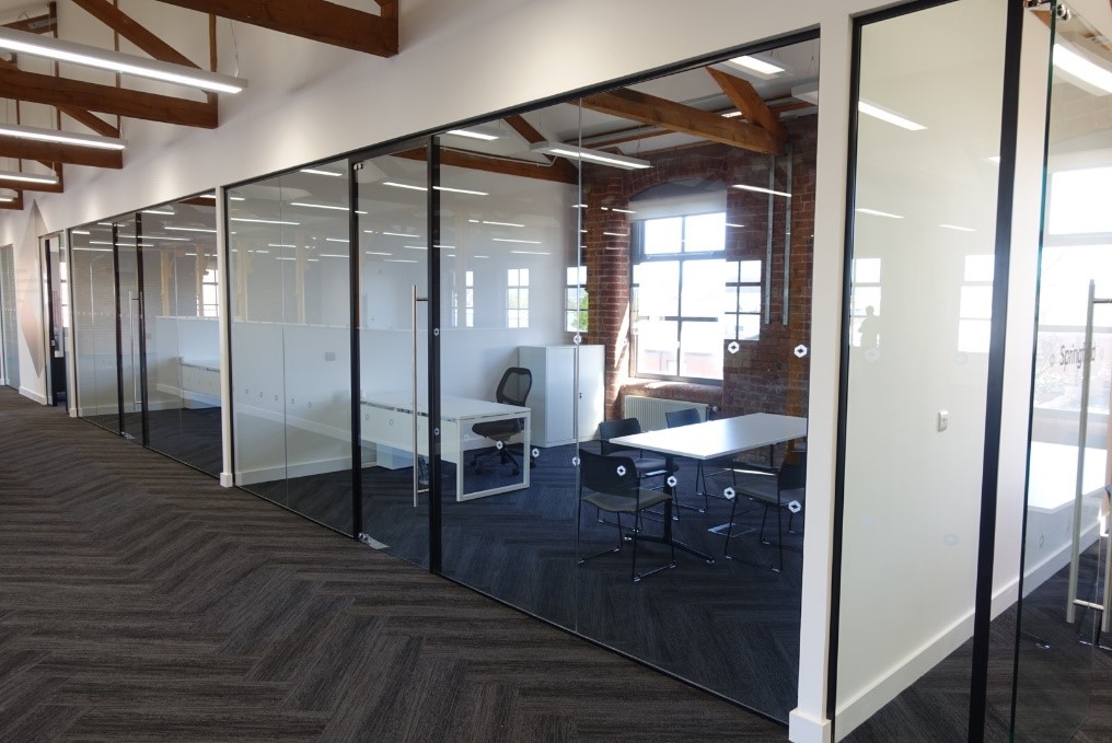 Impressive single glazed office by Office Blinds & Glazing