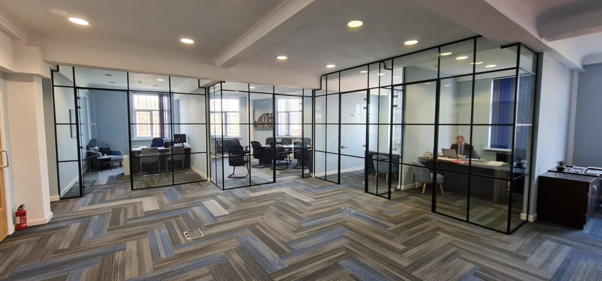 MND Investments, BLAQ office partitions by Office Blinds & Glazing