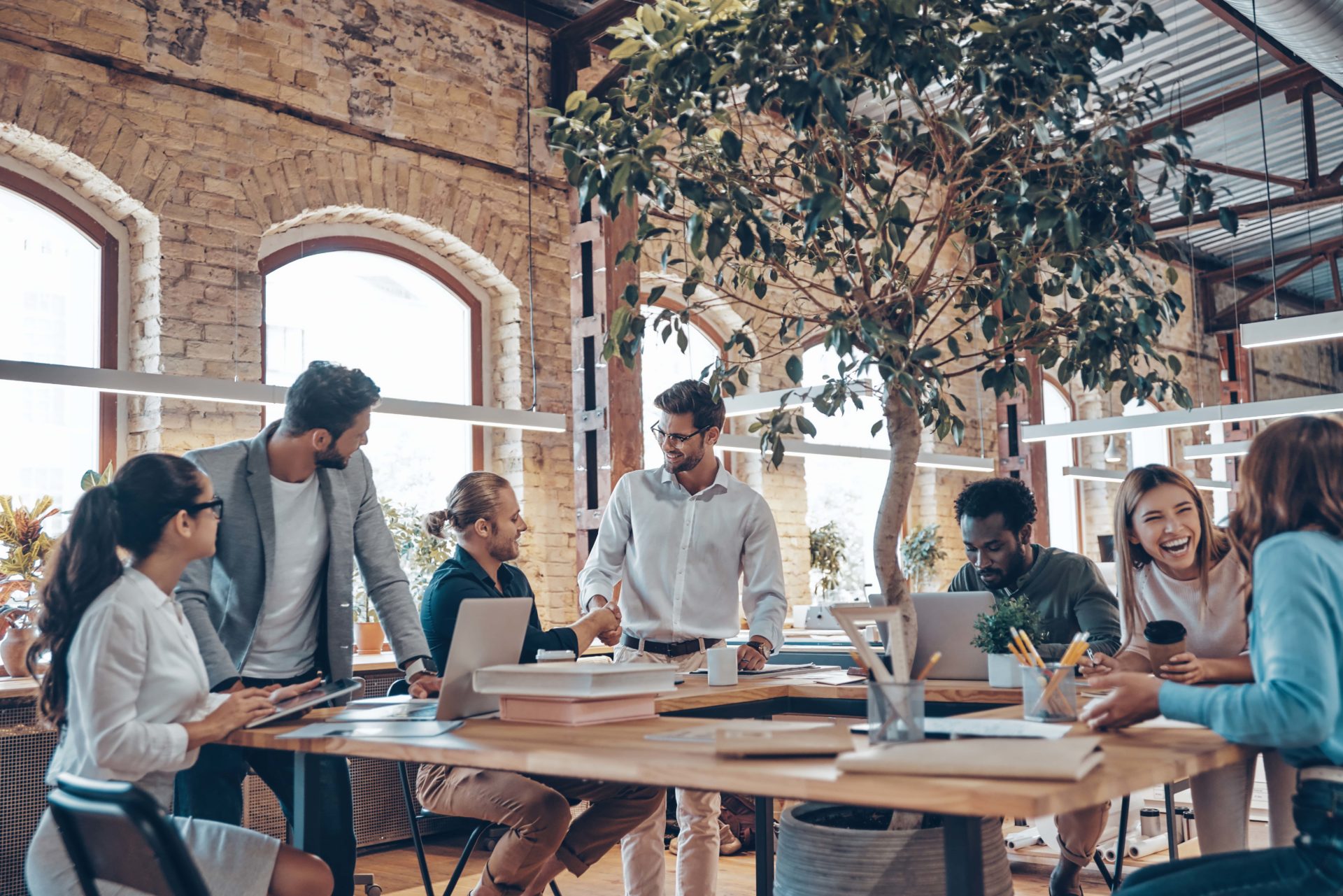 employees working in office